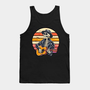 Skeleton Playing Guitar Tank Top